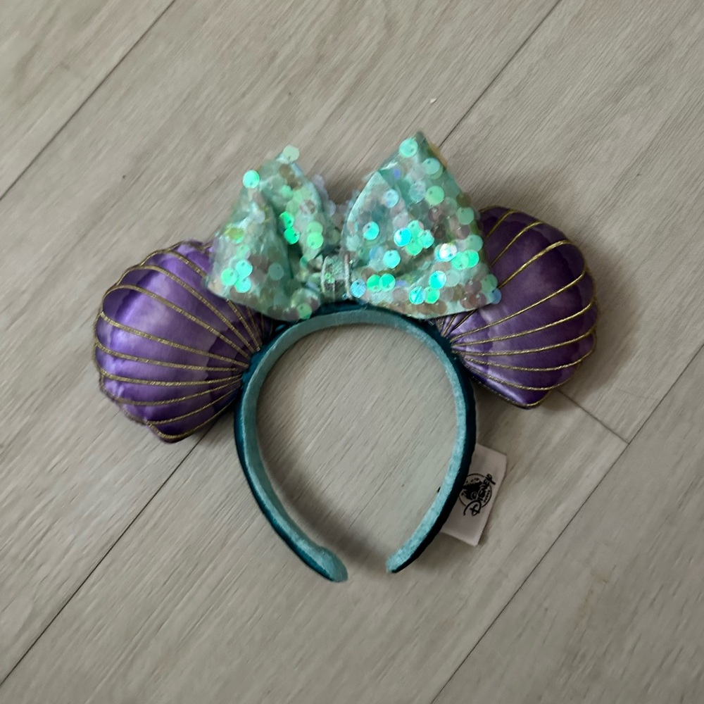 Disney Purple and Teal Sequin Little Mermaid Mickey Ears Headband